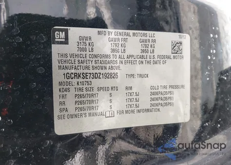 2013 Chevrolet Silverado 1500 Lt z USA, uszkodzony, nr VIN 1GCRKSE73DZ192826